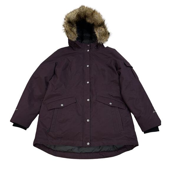 Eddie Bauer Superior 3.0 Down Parka Jacket Coat Womens XL Purple Plum 650 Fill - Picture 2 of 9